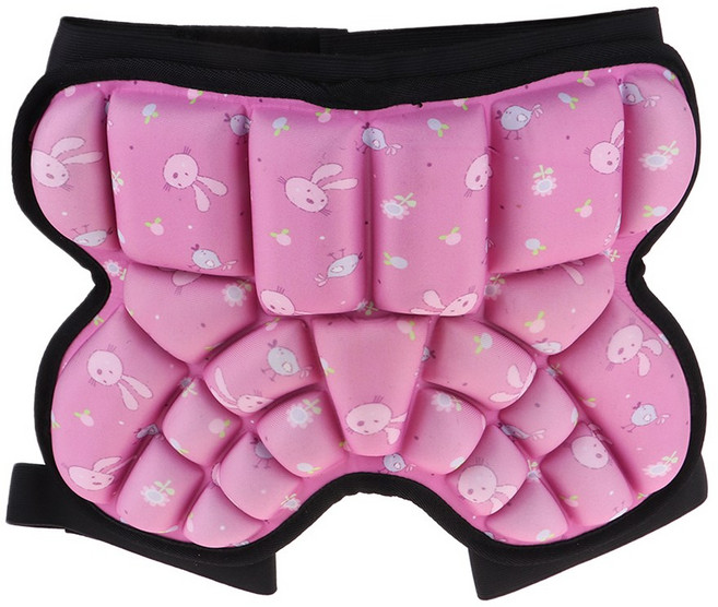 FWT 3D 패딩 된 엉덩이 보호 짧은 어린이 엉덩이 패드 EVA 패딩 된 짧은 바지, 담홍색