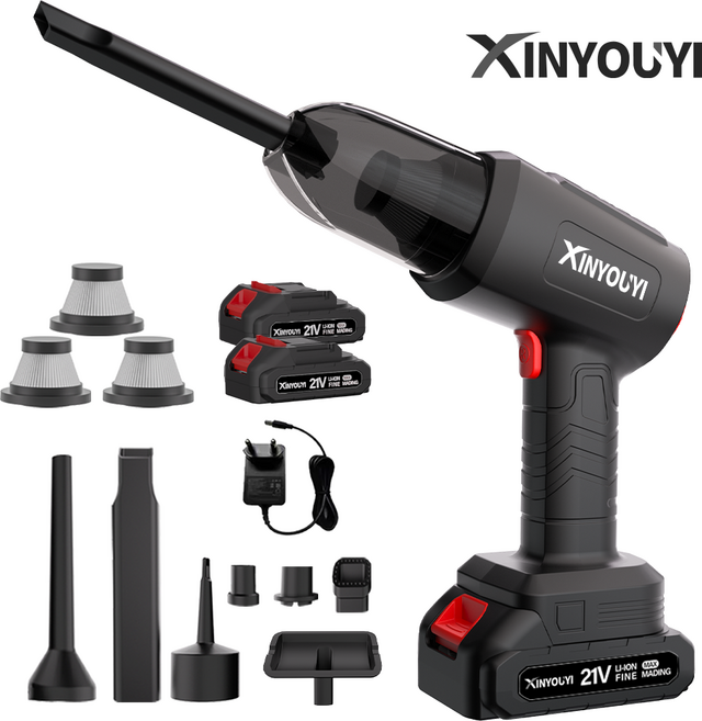 Xinyouyi 차량용 청소기 초강력 에어건 마끼다 호환 배터리, 블랙, XY-01