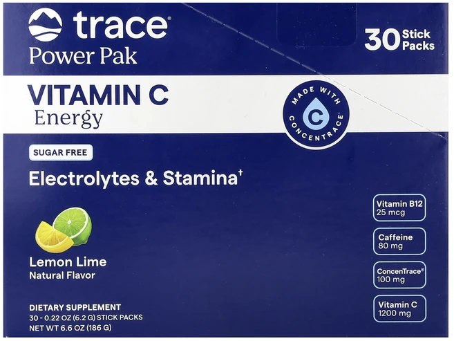 훌륭한상품 Trace 파워 팩 비타민C 에너지 레몬 라임 스틱팩 30개 개당 6.2g(0.22oz) 곧 품절되니 신속하게, 1개, 30정 - 쿠팡