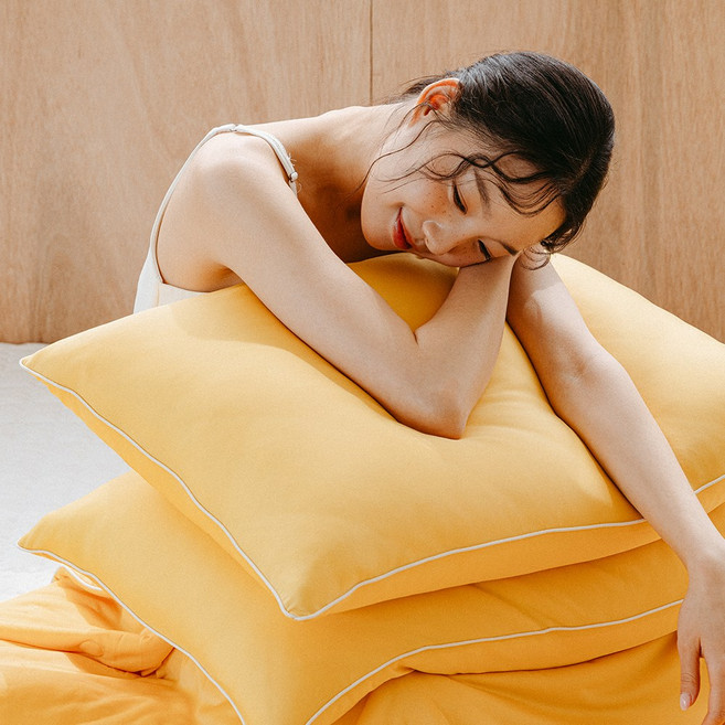 냉감 여름 쿨 베개커버 2p, 비치 옐로우