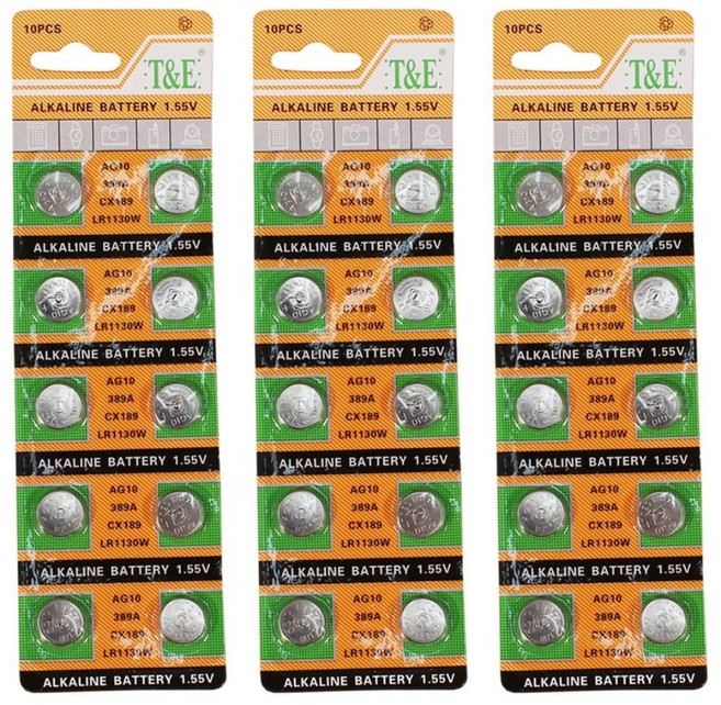 티앤이 LR1130 (AG10) 코인건전지, 3세트, 10개입