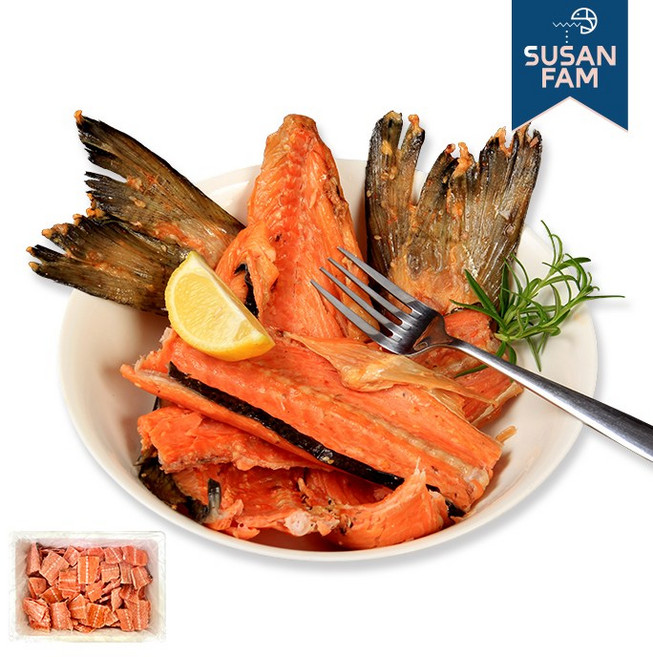 노르웨이 연어갈비 5kg 10kg 대용량 연어 갈비뼈 특수부위 구이용 벌크 대용량, 연어 등갈비[미당 약70g] 5kg