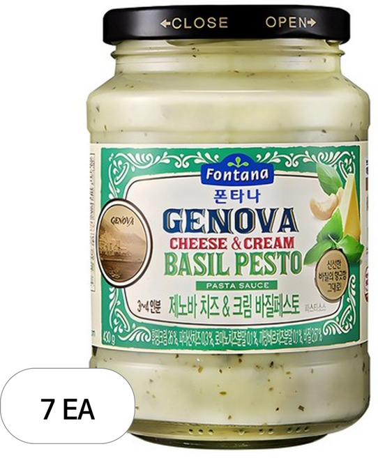 폰타나 제노바 치즈&크림 바질페스토 파스타소스, 430g, 7개