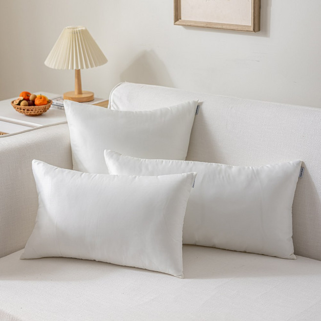 [99.9% 향균] 커버무드 알러지케어 소파 쿠션 + 솜 포함, 아이보리