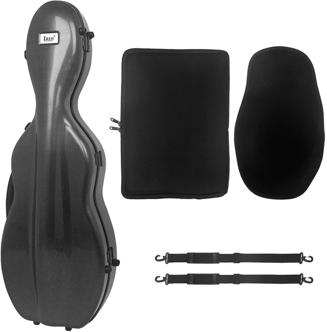 IRIN 4/4 바이올린 케이스 탄소 섬유 바이올린 가방 (습도계 조절 가능 스트랩 포함) 이동식 보관 가방 바, 01 빠른, 02 Black Violin Case