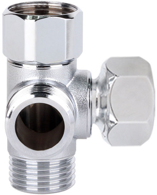 와이넷 세갈래 수도꼭지 3구 분배기 황동정면분배기와브라스캡, 1개