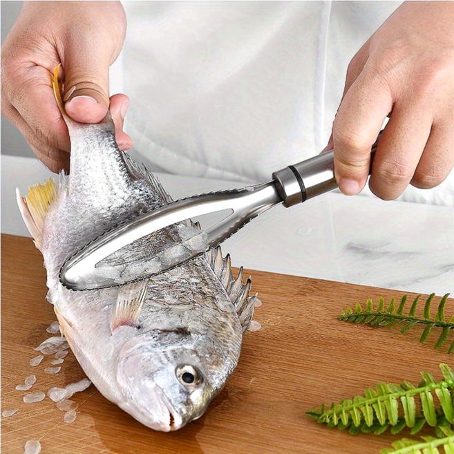 쿠코아 튀지 않는 스테인리스 생선 비늘치기 도구 2p 세트, 1세트