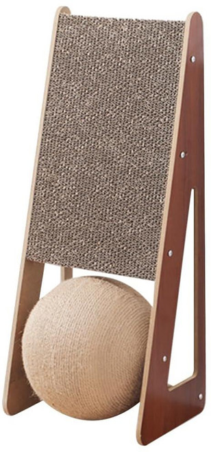 공이 있는 수직 고양이 스크래처 실내 고양이용 39.7cm(15.75인치) 판지 사이잘 스크래칭 보드 벽 소파용 나무 등반 가구 185555, 공이 있는 수직 고양이 스크래처, 실내 고양이용 39.