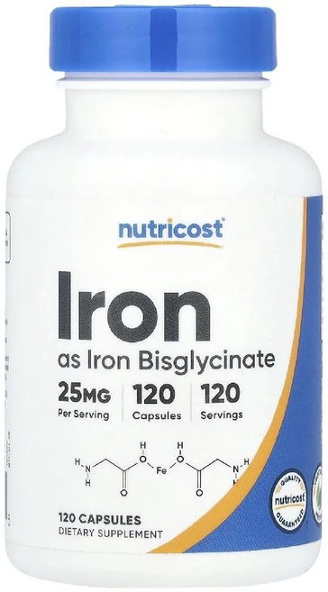 뉴트리코스트 아이언 철분 25mg 120캡슐 Iron, 뉴트리코스트 철분 25mg 120캡슐, 1개, 120정 - 쿠팡