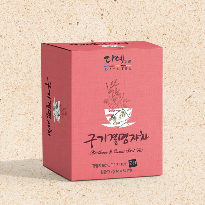 [본사직영] 다예 100% 국산 구기결명자차 8티백 사각 티백차, 1g, 8개입, 1개