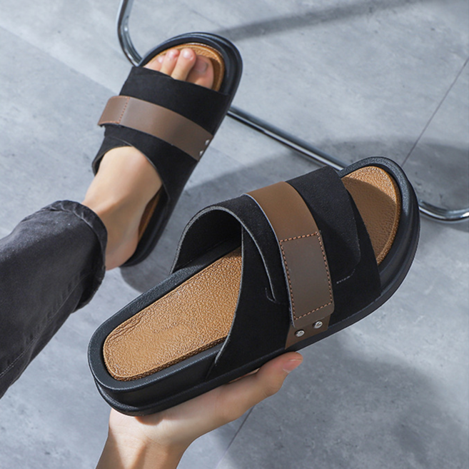 besteffie 남자슬리퍼 EVA 배색 미끄럼방지 발편한 캐주얼 대일리록 중년남성 빅사이즈 남성슬리퍼 C58