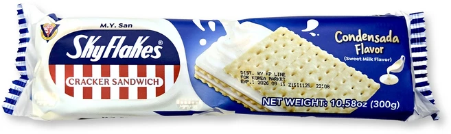 M.Y. San Skyflakes Cracker Sandwich Condensada 스카이플렉스 크레커 콘덴사다, 1개, 300g - 쿠팡