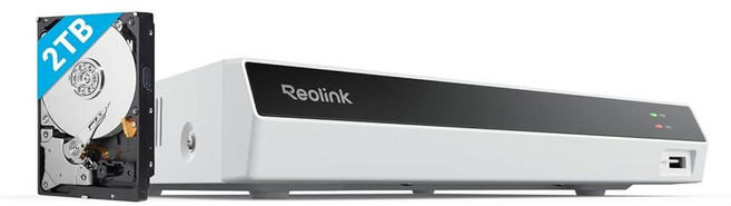 Reolink REOLINK 8CH PoE NVR for Home Security Camera System 24/7 Recording(HDD Not Included) eSA, 2TB, White