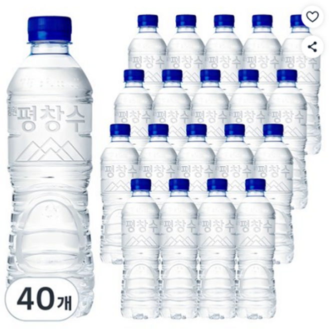 9위 - 평창수 무라벨 생수, 500ml, 40개