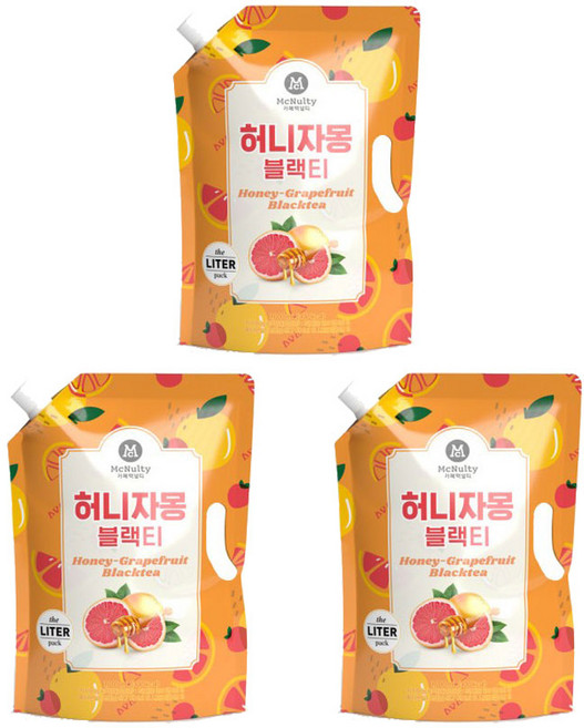 맥널티 아이스 허니자몽 블랙티 1리터 묶음행사, 1L, 3개