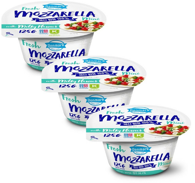 동원 덴마크 후레쉬 모짜렐라치즈 미니125gX3개, 3개, 125g