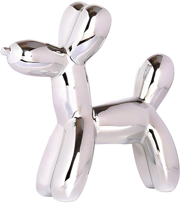 GUNU 인테리어 벌룬 퍼피 저금통 오브제, 실버, 1개