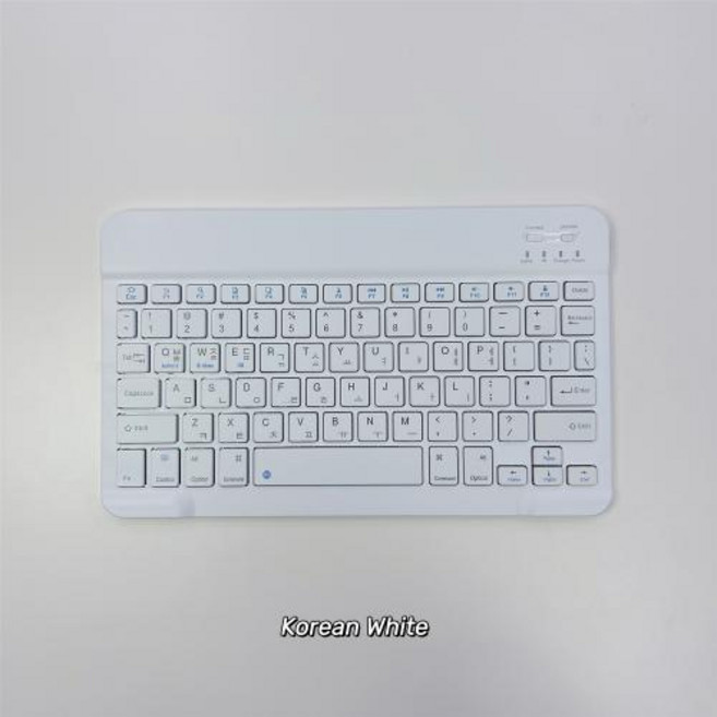 한국어 울트라 슬림 블루투스 키보드 휴대용 미니 무선 충전식 애플 아이패드 아이폰 한국어, 1)10KO white