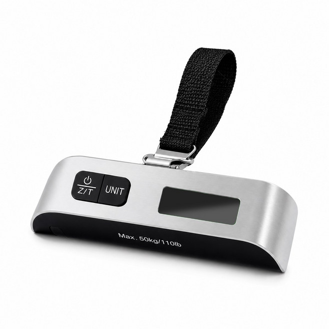 트리오즈 휴대용 캐리어 저울 50kg 수화물 무게 손저울, 1개, 실버