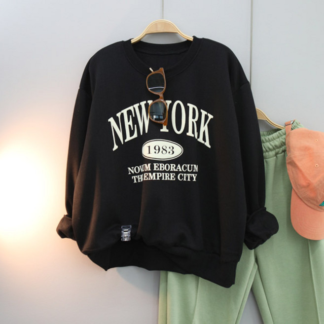 달콩 여성 시티발포레터링맨투맨(기모)