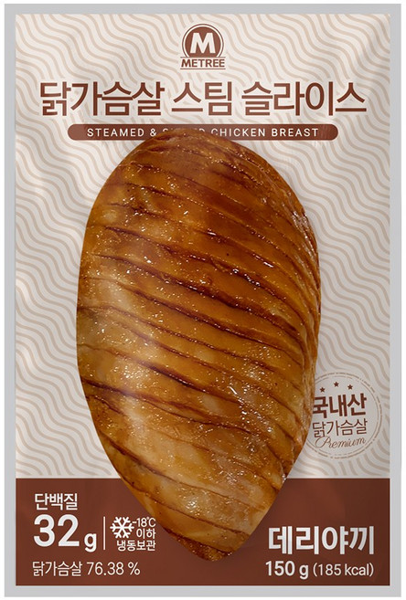 미트리 닭가슴살 스팀 슬라이스 데리야끼, 150g, 16개