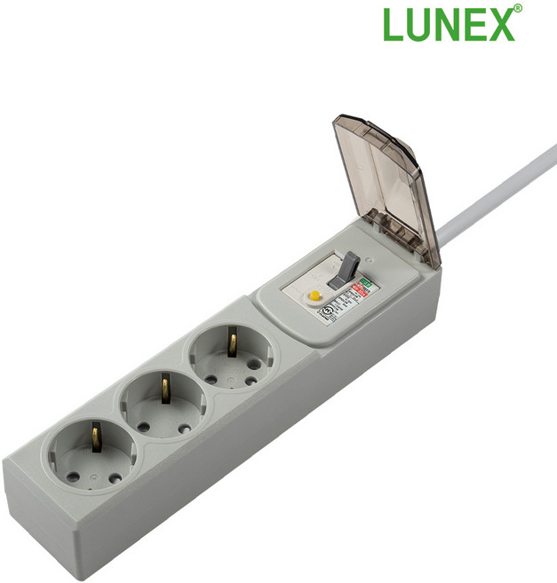 동양유통 dy-한국산 400w 20a누전차단기 전기연장선-온풍기 에어컨 난로 히타 멀티탭, 회색, 3구2m, 1개