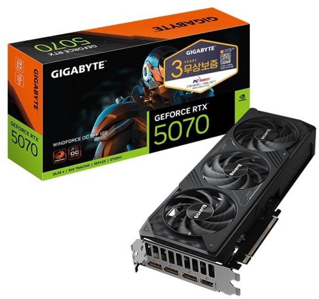 GIGABYTE 지포스 RTX 5070 WINDFORCE OC SFF D7 12GB 피씨디렉트