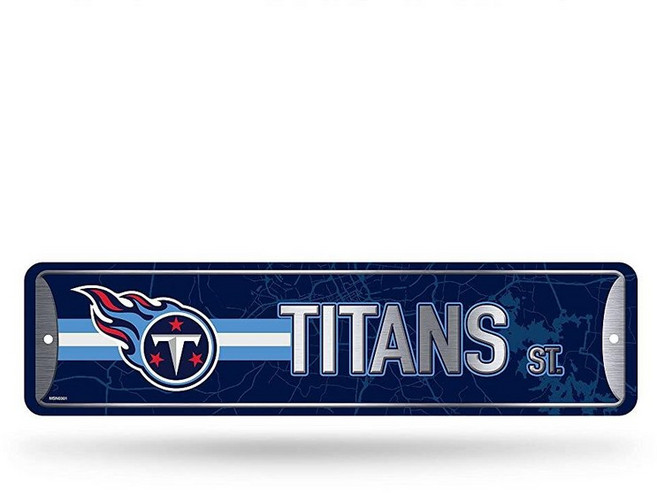 NFL 테네시 타이탄 홈 데코 메탈 스트리트 사인 10.2 x 38.1cm4 x 15인치 - 가정 사무실 침실 및 남자 동굴에 적합 - 제작 Rico Industries 4, 테네시 타이탄스