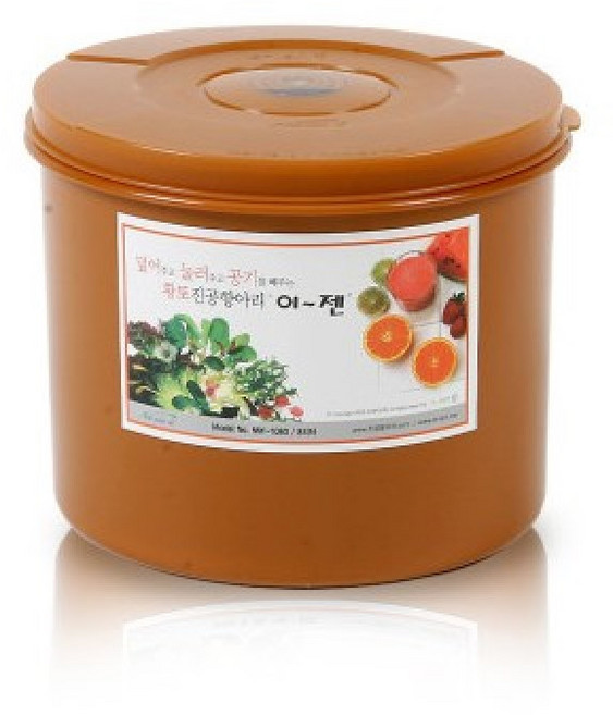 이젠 황토 진공 항아리 원형 8L 김치통 장아찌통 오이지 절임류 된장 고추장 매실통 장류 쌀보관용기 누름독 누름통, 1세트