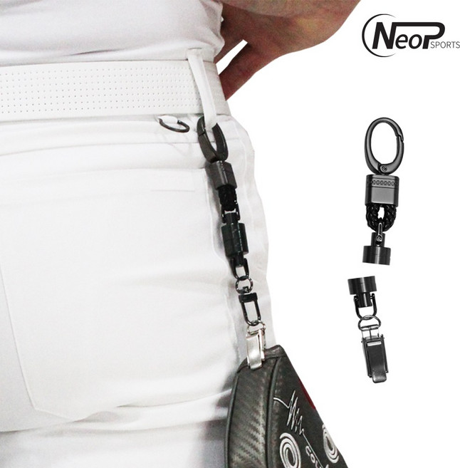 골프 자석 퍼터키퍼 국산 강력한 네오디늄 걸이 홀더 클립 선물 분실방지 필드용품 골프채 헤드 커버 보관 집게, 1개, 블랙