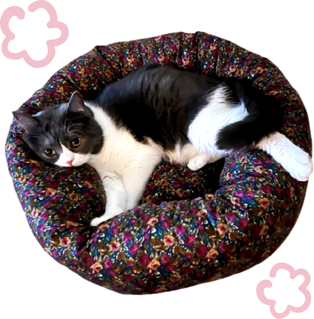 용감한냥이 고양이방석 빈티지 레트로 플라워 반려동물방석 자체제작 국내산, 1개, 빈티지 플라워