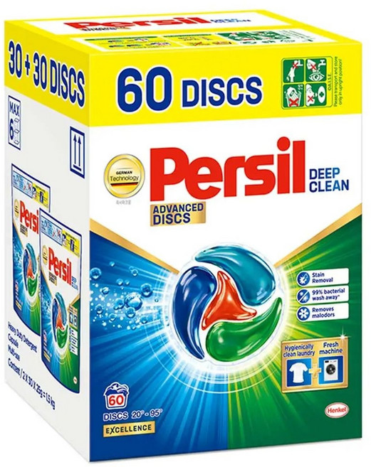 (매장정품) 코스트코 퍼실 디스크 캡슐세제 25g x 60개입(30개x2팩) 캡슐 세제 세탁세제 232173, 1, 60