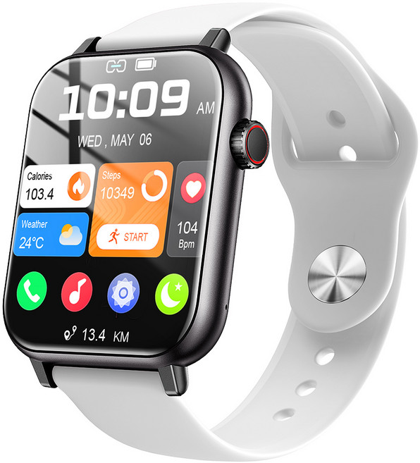 LifeSync 통화가능 스마트 워치 운동측정 2.0인치 대화면 한글판 스마트밴드, 배이지, 4.5cm, 블루투스