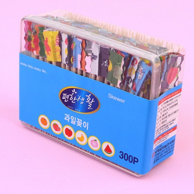 나무 이쑤시개 이쑤시게 요지 가정용 사각 과일꽂이 300P, 1개, 1개