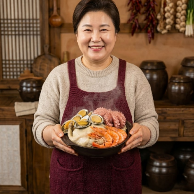 먹사부 용왕 해신탕 밀키트 세트 문어 전복 새우 해산물 닭백숙 삼계탕 복날 보양식 간편식 재료, 1.9kg, 1개