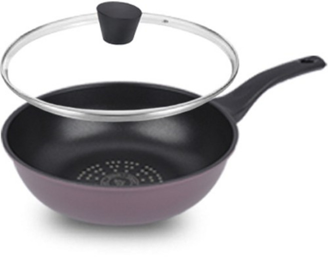 키친아트 프리미엄 파스텔 궁중팬 + 유리뚜껑 세트, 26cm, 1개