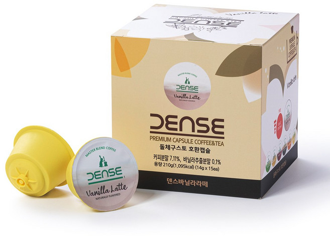덴스 돌체구스토 호환 캡슐커피 바닐라 라떼 15개입, 1개, 14g