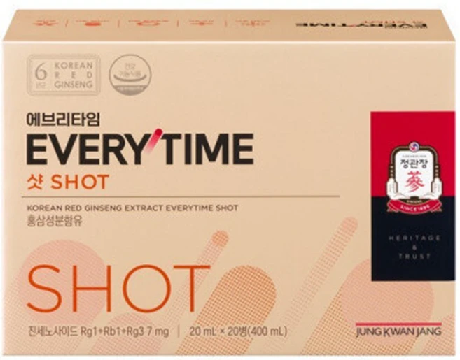 정관장 홍삼정 에브리타임 샷 20ml x 20병, 20개 - 쿠팡