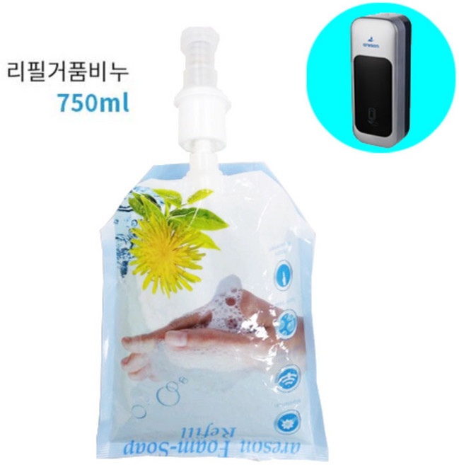 토일렛 자동센서 디스펜서 전용 거품비누액 750ml, 1개