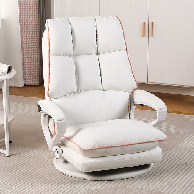 SeekFun 리클라이너 게이밍 컴퓨터 1인용 쇼파 푹신한 가죽 좌식 의자, 1개, 화이트/White