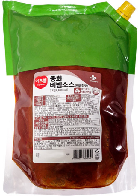 CJ이츠웰 중화 비빔소스 매콤한맛, 1개, 2kg