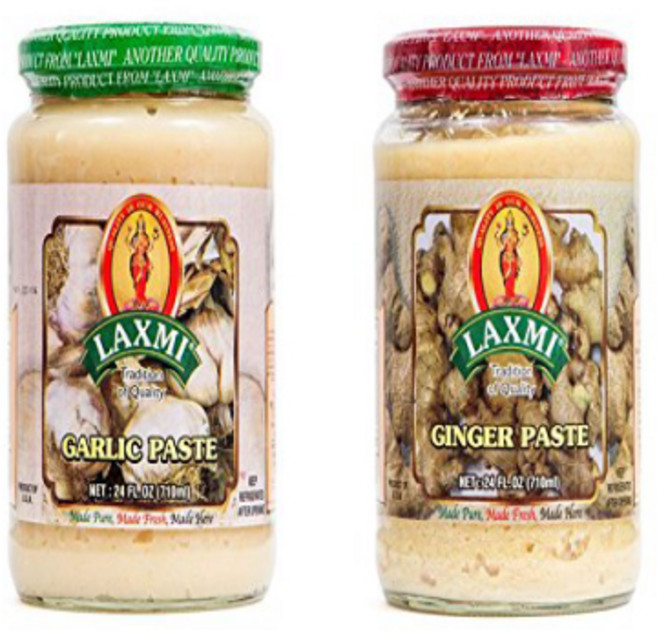 Laxmi Garlic Paste & Ginger Paste 2 Pack 24 Oz Jars Laxmi 마늘 페이스트 & 생강 페이스트 2팩 24온스 병, 2개, 680g