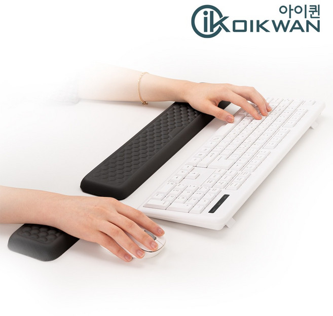 아이퀸 (가죽) 키보드 / 마우스 손목받침대 마우스패드 팜레스트 손목보호 쿠션 -단품, PU 키보드손목받침대-블랙, 1개