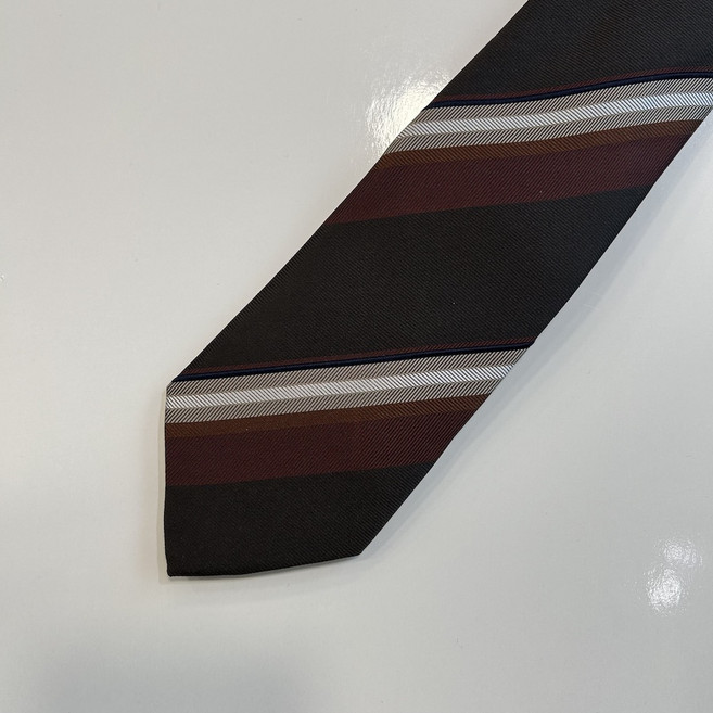 파렌하이트 23SS 브라운 럭셔리 레지멘탈 타이 FGATA0141