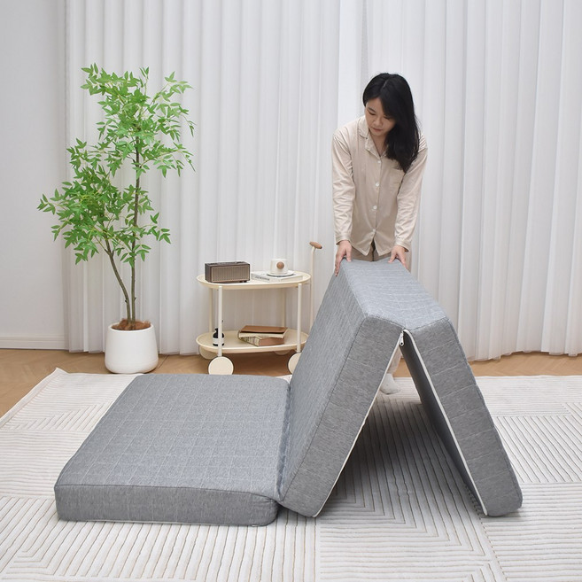 qiqik 단단한 3단 접이식 매트리스 바닥/침대 겸용 토퍼