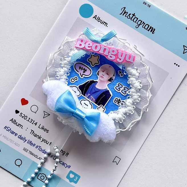 TXT 崔杋圭 迷你應援扇成品 鑰匙扣掛件, 1個, 款式二（鏈子款）