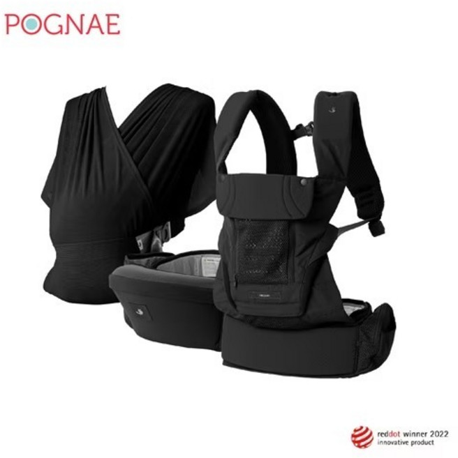 POGNAE MAX 萬能四合一透氣揹帶 揹巾【六甲媽咪】, 曜石黑