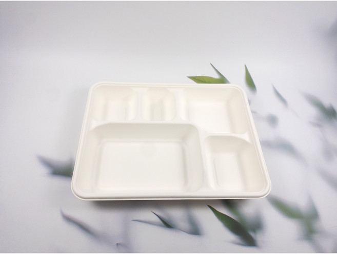 동방팩 국내제작 친환경 펄프식판 5칸 행사식판 75개, 300개