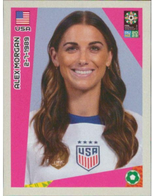 2023 파니니 FIFA 여자 월드컵 스티커 324 알렉스 모건 USA 미니 축구 풋볼 트레이딩 카드, 2023 파니니 FIFA 여자 월드컵 스티커 324 알