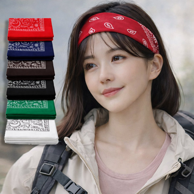 리츠제이 남녀공용 다용도 페이즐리 반다나 스카프 6종 세트